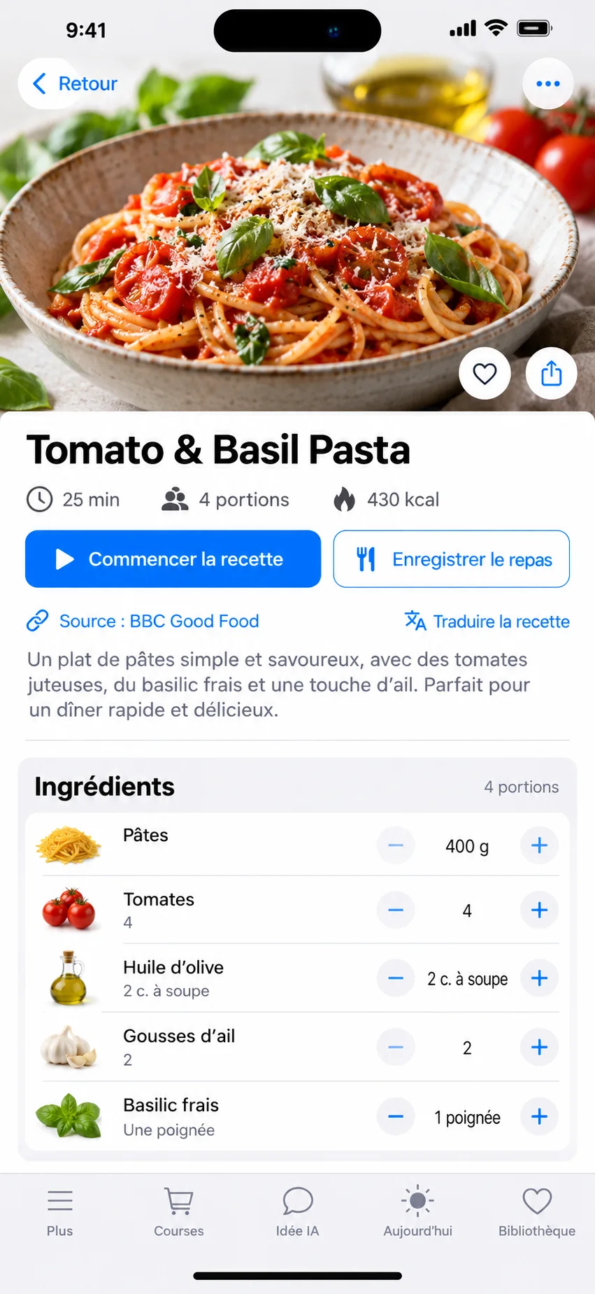 Une seule app, de « ça a l’air délicieux » jusqu’au repas servi