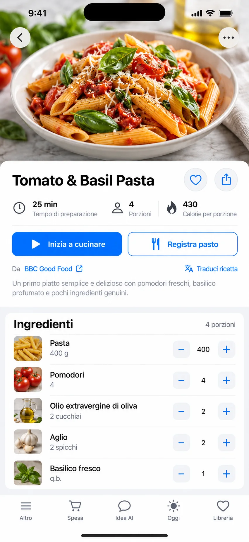 Una sola app da “sembra delizioso” fino alla cena in tavola
