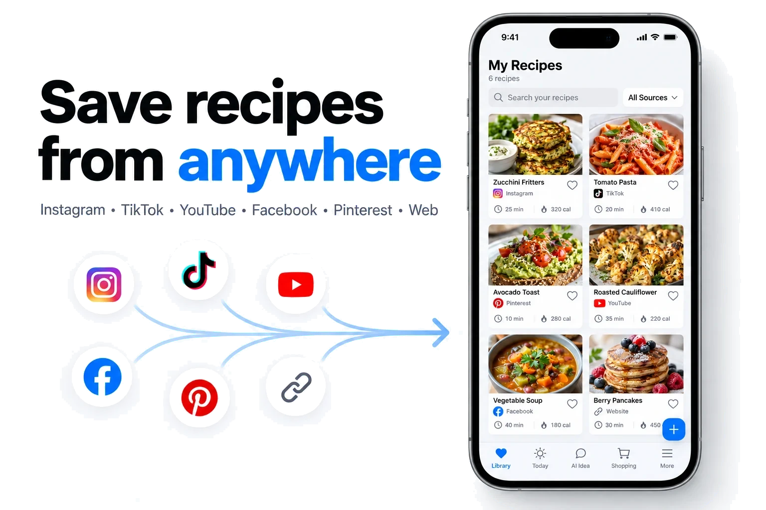 Save Recipes from Social Media in One Place