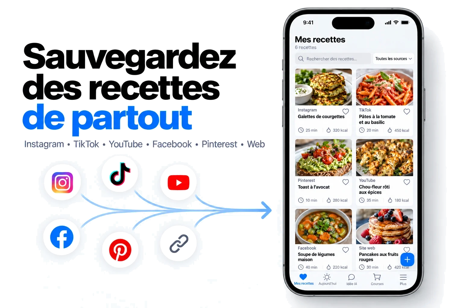 Sauvegardez les recettes de tous vos réseaux au même endroit